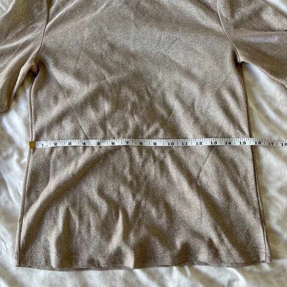 Aqua Champagne Silver Sparkle Tee – Metallic Collar & Cuff Detail XS - Picture 5 of 9